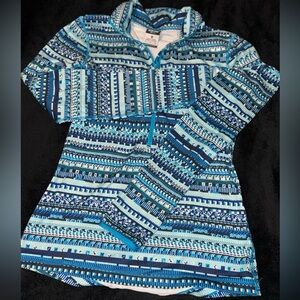 Nike Pro Half Zip Pullover Women Blue Long Sleeve Athletic Running Pullover Sz S